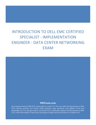 Introduction to Dell EMC DES-5221 Exam