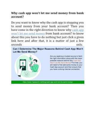 Why Cash App Won't Let Me Send Money Even Though You Have A Strong Connection?