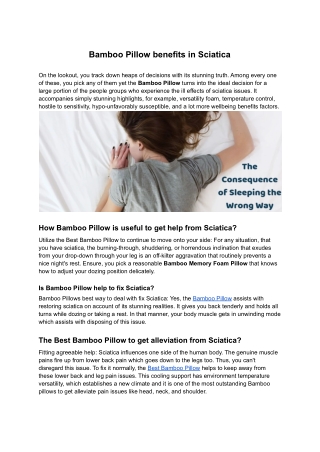 Bamboo Pillow benefits in Sciatica