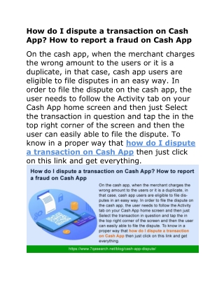 How do I dispute a transaction on Cash App? How to report a fraud on Cash App