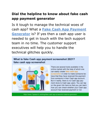 Dial the helpline to know about fake cash app payment generator
