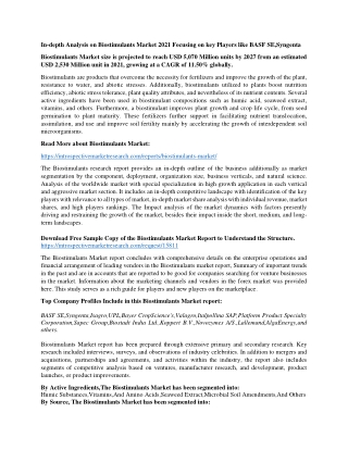 Biostimulants Market