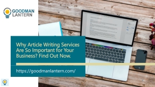 Why Article Writing Services Are So Important for Your Business Find Out Now