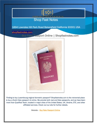 Buy Fake Passport Online