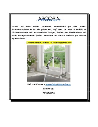 Küchenarmatur Schwarz  Arcorawasserhahn.de