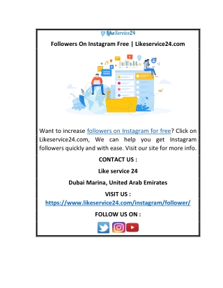 Followers On Instagram Free | Likeservice24.com
