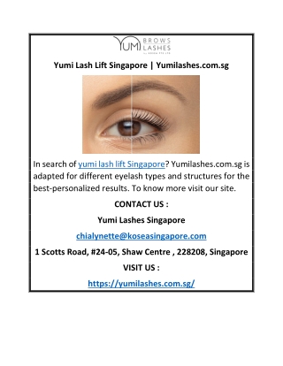 Yumi Lash Lift Singapore | Yumilashes.com.sg