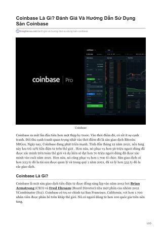 Coinbase Là Gì Đánh Giá Và Hướng Dẫn Sử Dụng Sàn Coinbase