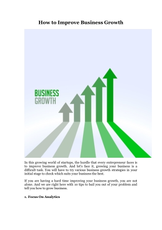 Tips To Improve Your Business Growth Quickly