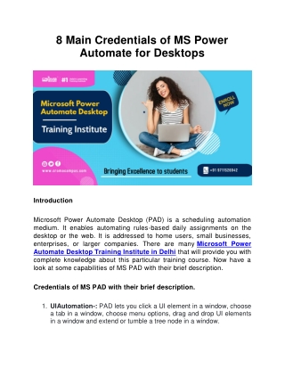 8 Main Credentials of MS Power Automate for Desktops