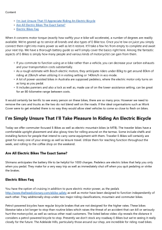 Just How To Select An Electric Bike E