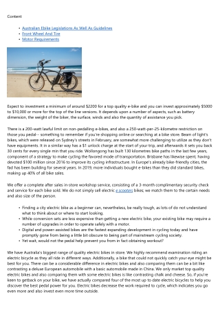 Electric Bikes Faq