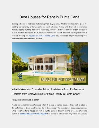 Best Houses for Rent in Punta Cana