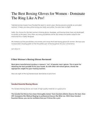 The Best Boxing Gloves for Women – Dominate The Ring Like A Pro!