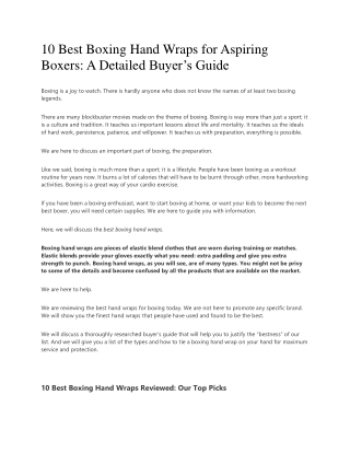 10 Best Boxing Hand Wraps for Aspiring Boxers A Detailed Buyer’s Guide
