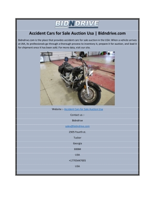 Accident Cars for Sale Auction Usa | Bidndrive.com