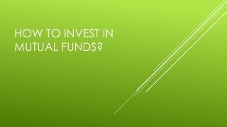 How to Invest In Mutual Funds?