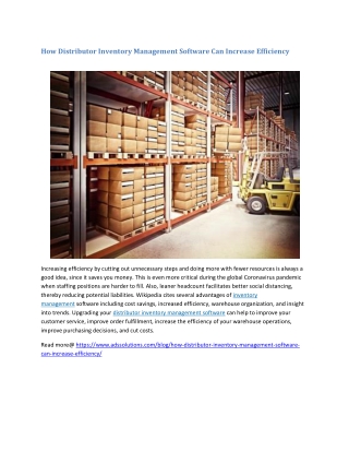 How Distributor Inventory Management Software Can Increase Efficiency