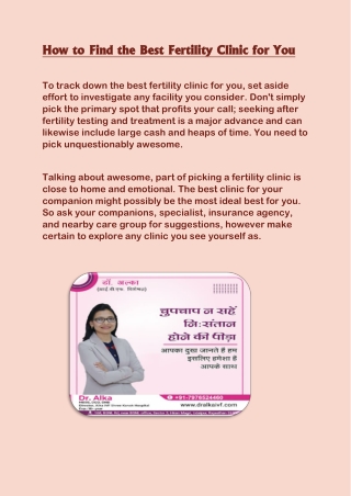 How to Find the Best Fertility Clinic for You