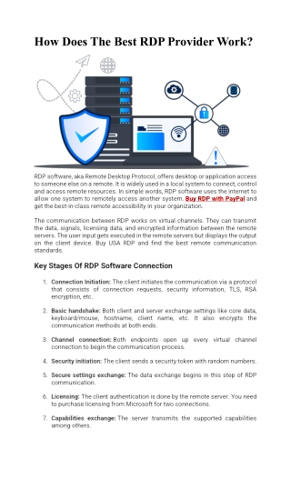 How Does The Best RDP Provider Work?