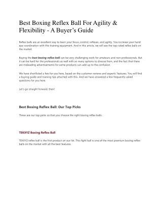 Best Boxing Reflex Ball For Agility & Flexibility - A Buyer’s Guide