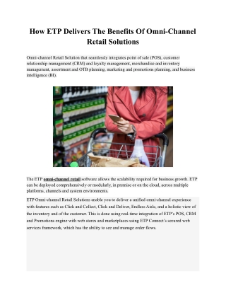 How ETP Delivers the Benefits of Omni-channel Retail Solutions