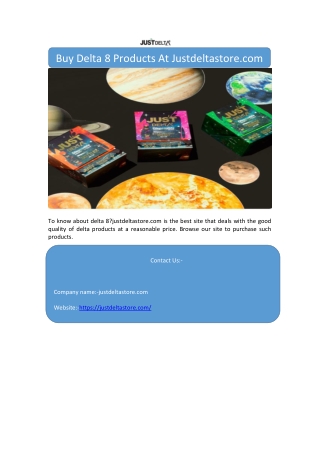 Buy Delta 8 Products At Justdeltastore.com