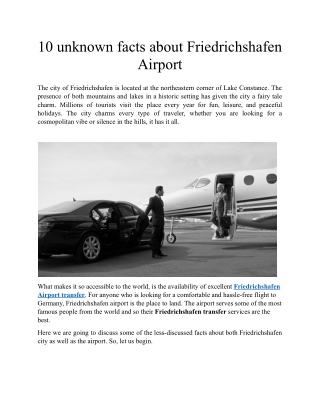 10 unknown facts about Friedrichshafen Airport