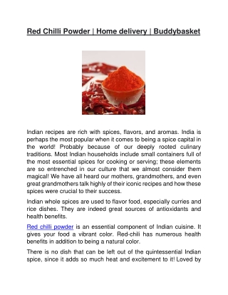 Red Chilli Powder -Buddybasket
