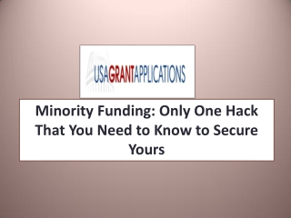 Minority Funding: Only One Hack That You Need to Know to Secure Yours