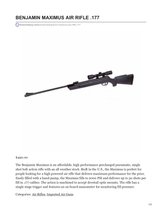 BENJAMIN MAXIMUS AIR RIFLE .177