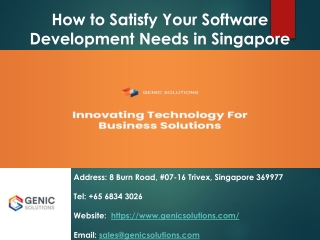 How to Satisfy Your Software Development Needs in Singapore
