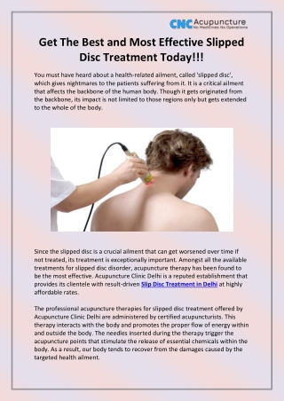 Slip Disc Treatment in Delhi