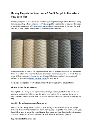 Buying Carpets for Your Home_ Don’t Forget to Consider a Few Easy Tips .docx