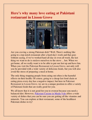 Best Halal Restaurant in Lisson Grove.