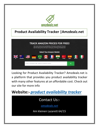 Product Availability Tracker |Amzdealz.net