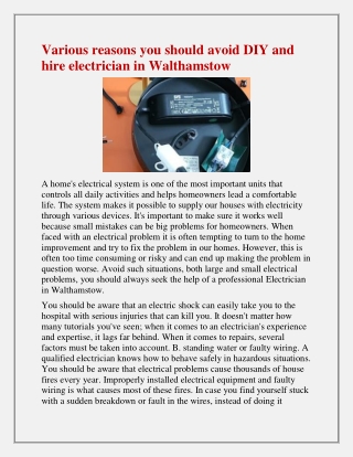 Professional Electrical Inspection in Walthamstow.