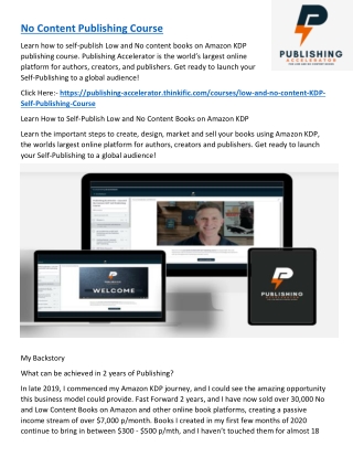 No Content Publishing Course