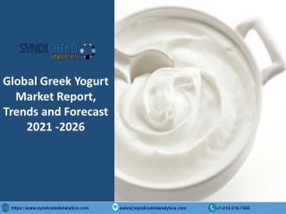 Greek Yogurt Market Research Report 2021-2026 | Syndicated Analytics