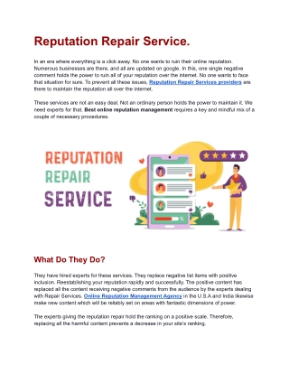 Reputation Repair Service.