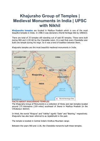 Khajuraho Group of Temples - Medieval Monuments in India - UPSC with Nikhil