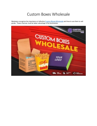 Custom Boxes Wholesale