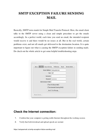 SMTP Exception Failure Sending Mail - Troubleshooting Steps