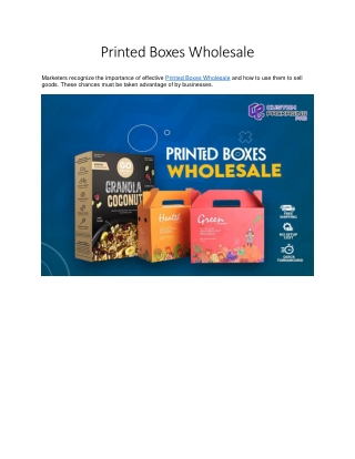 Printed Boxes Wholesale