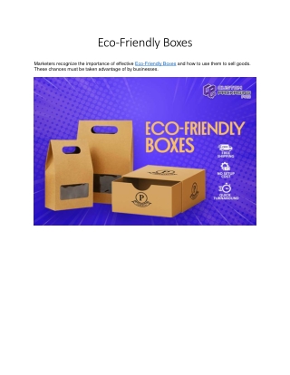 Eco-Friendly Boxes