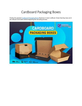Cardboard Packaging Boxes