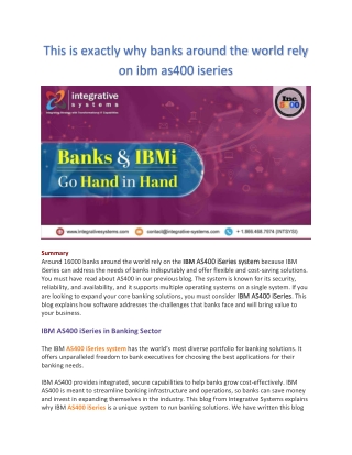 Why banks around the world rely on ibm as400 iseries