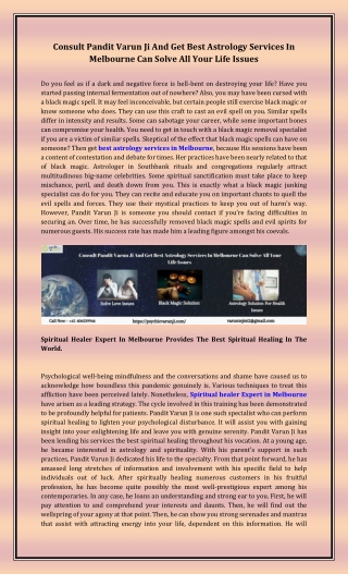 Consult Pandit Varun Ji And Get Best Astrology Services In Melbourne Can Solve All Your Life Issues