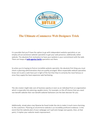 The Ultimate eCommerce Web Designers Trick