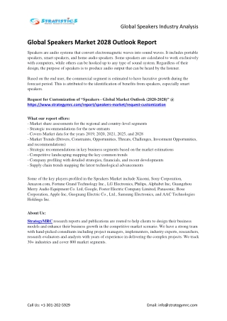 Speakers Market Size, Analysis, Top Players, and Forecast to 2028